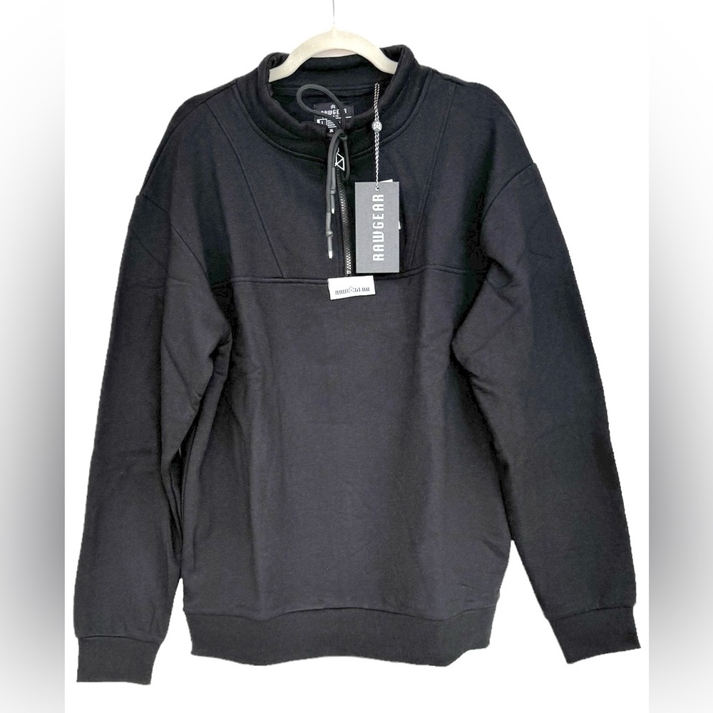 RAW GEAR Pullover SweatShirt Black NWT in packaging